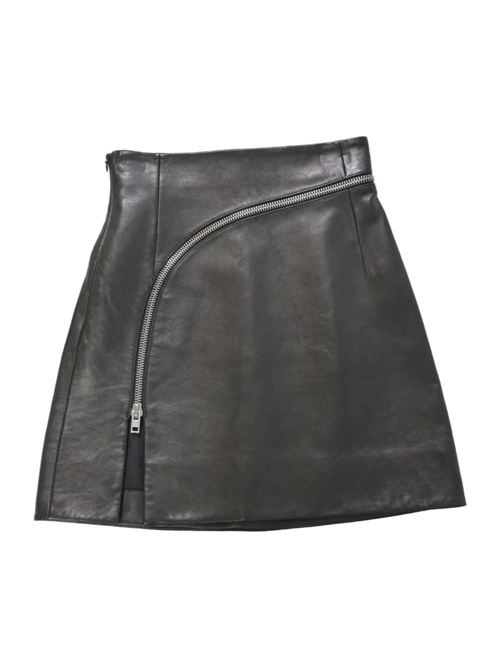 Genuine Leather Alexander Wang Zip-Front A-Line Skirt